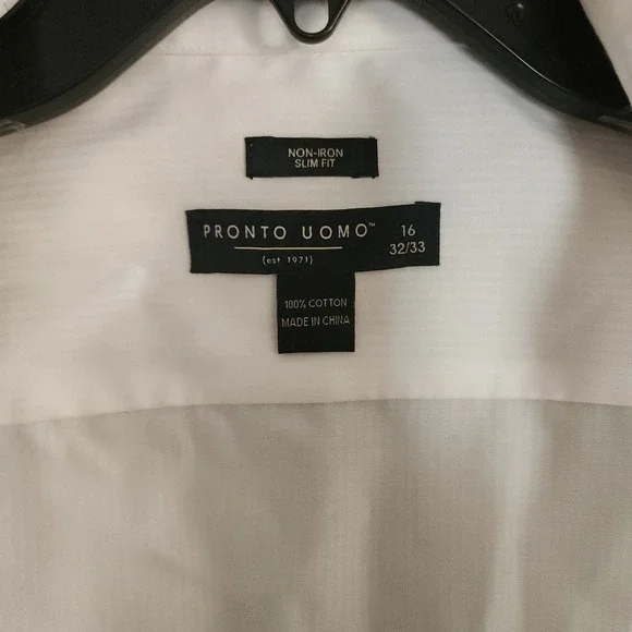 D20 PRONTO UOMO Mens White 2 Shirt Bundle Dress Shirt Size 16‎ 32 33 Cotton - Picture 3 of 7